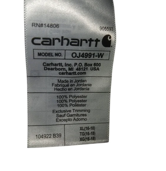 Carhartt Womens Relaxed Fit Tan + Gray Geometric Fleece Pullover XL - Picture 3 of 14